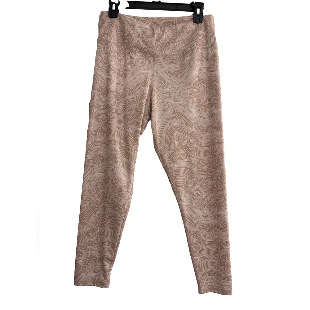 BCBG Maxazria Blush Pink and White Swirl Pattered Leggings